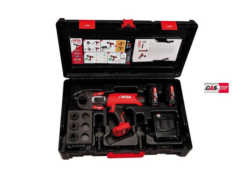 Prasa VIRAX Viper M2X + 2 aku CAS+wkładki M15-18-22 w skrzynce