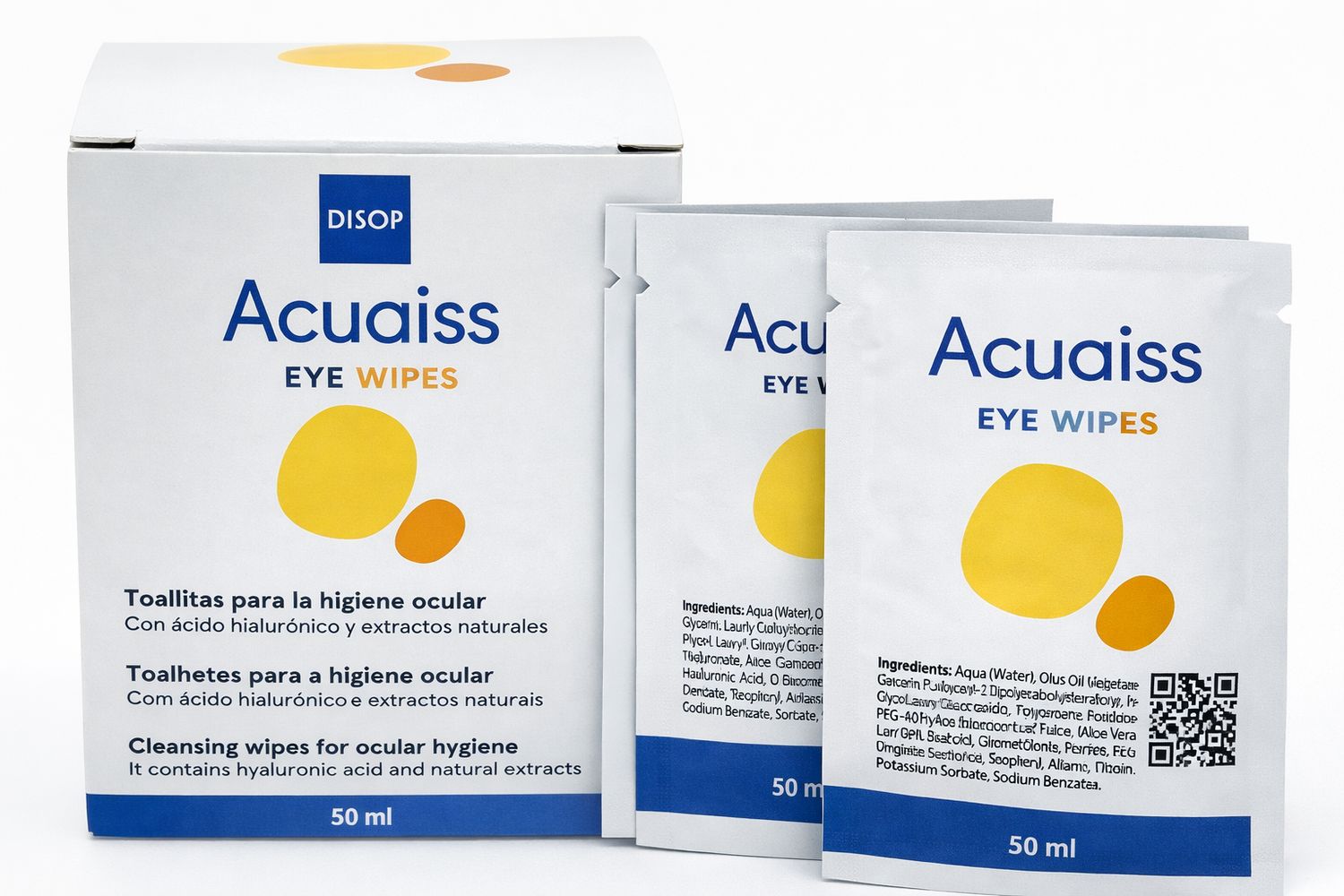 Toallitas Acuaiss para la higiene ocular con ácido hialuronico y extractos naturales