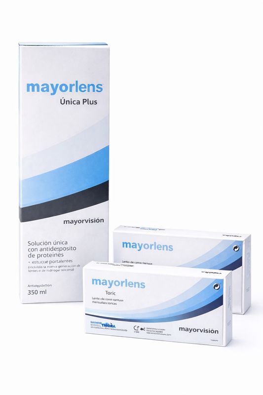 Pack trimestral lentillas Mayorlens tóricas + Solución única