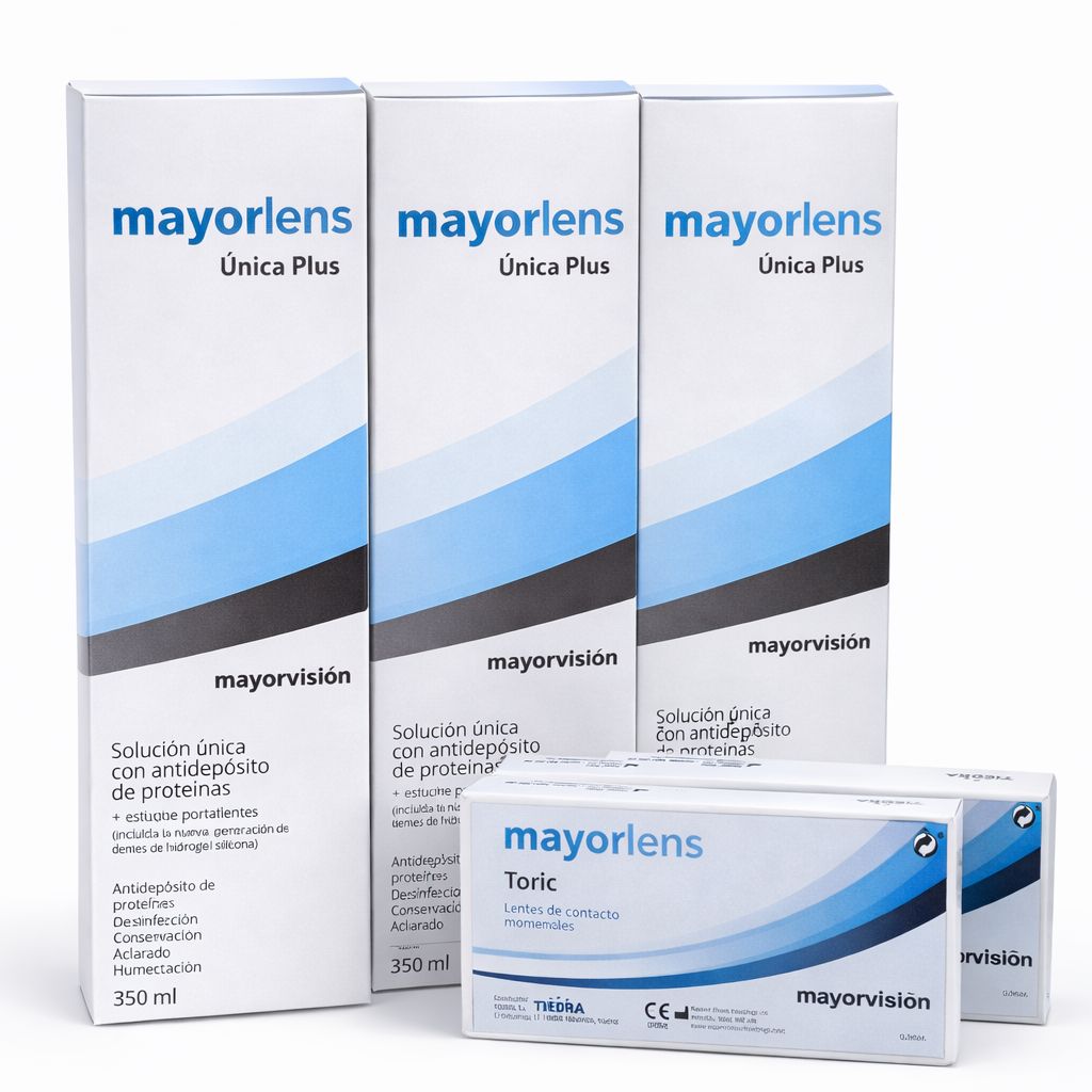 Pack semestral lentillas Mayorlens tóricas + Solución única