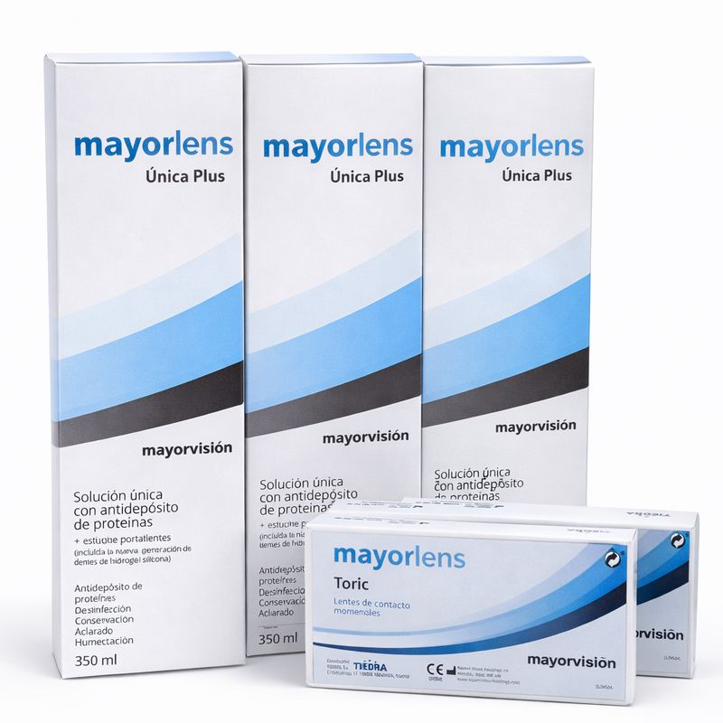 Pack semestral lentillas Mayorlens tóricas + Solución única