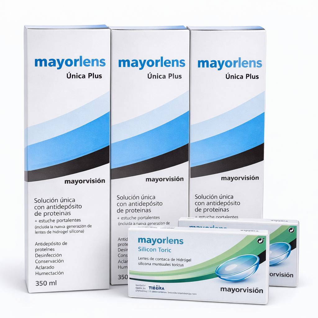 Pack semestral lentillas Mayorlens silicon tóricas + Solución única