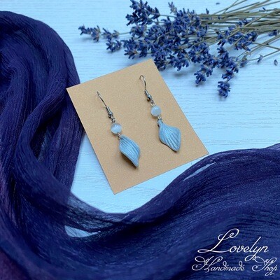 Silver Spiral Cateye Stone Stud Earring