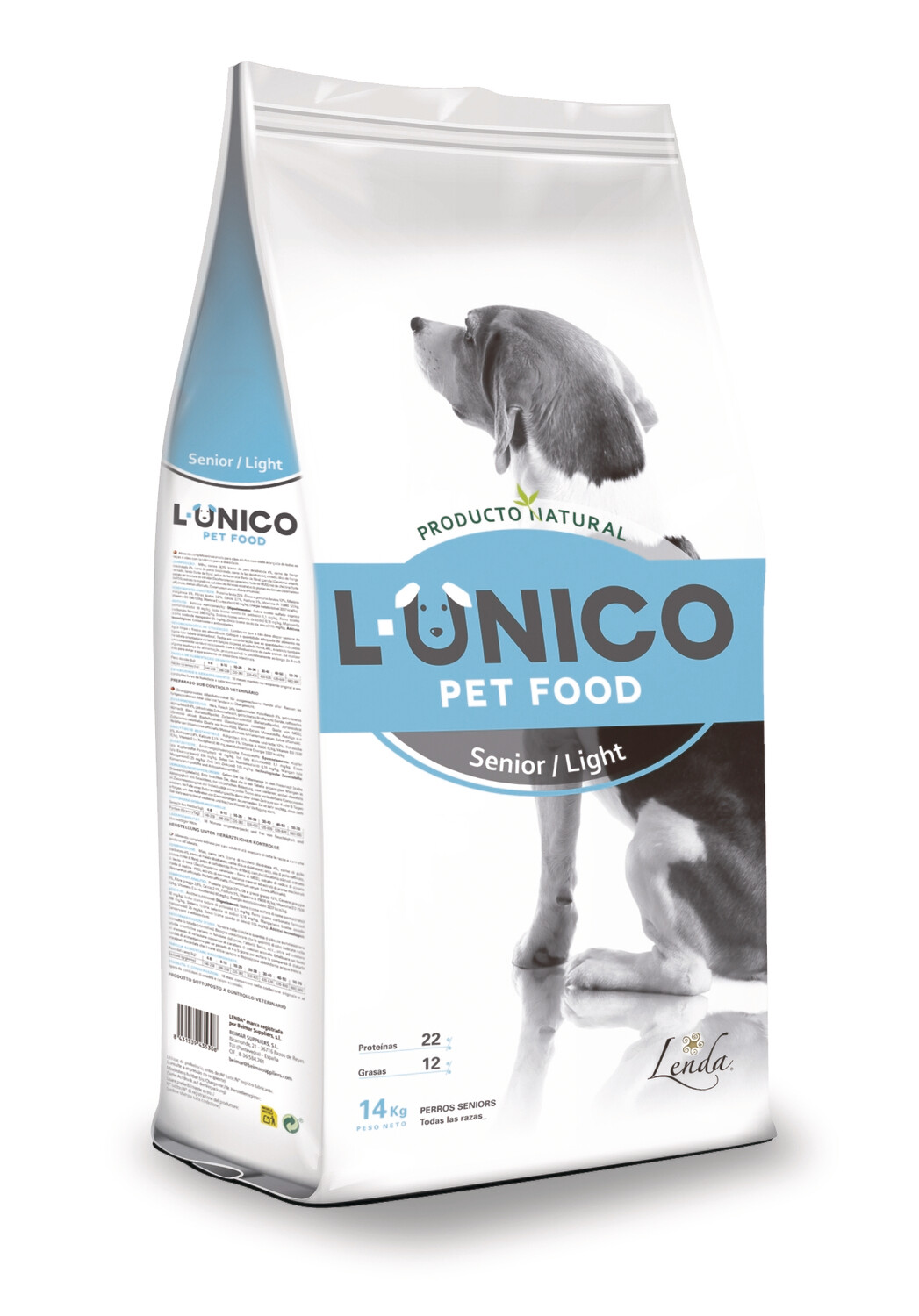 L-Unico Senior/Light sausas maistas SENIEMS šunims ir šunims su VIRŠSVORIU