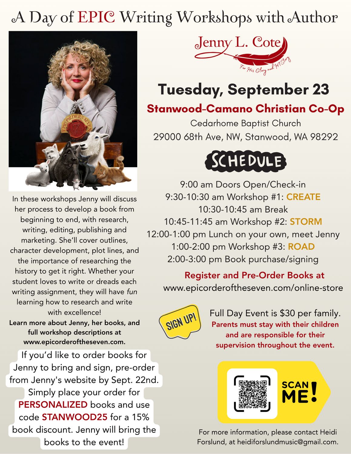 Stanwood-Camano Christian Co-Op Epic Writing Workshops 9.23.25