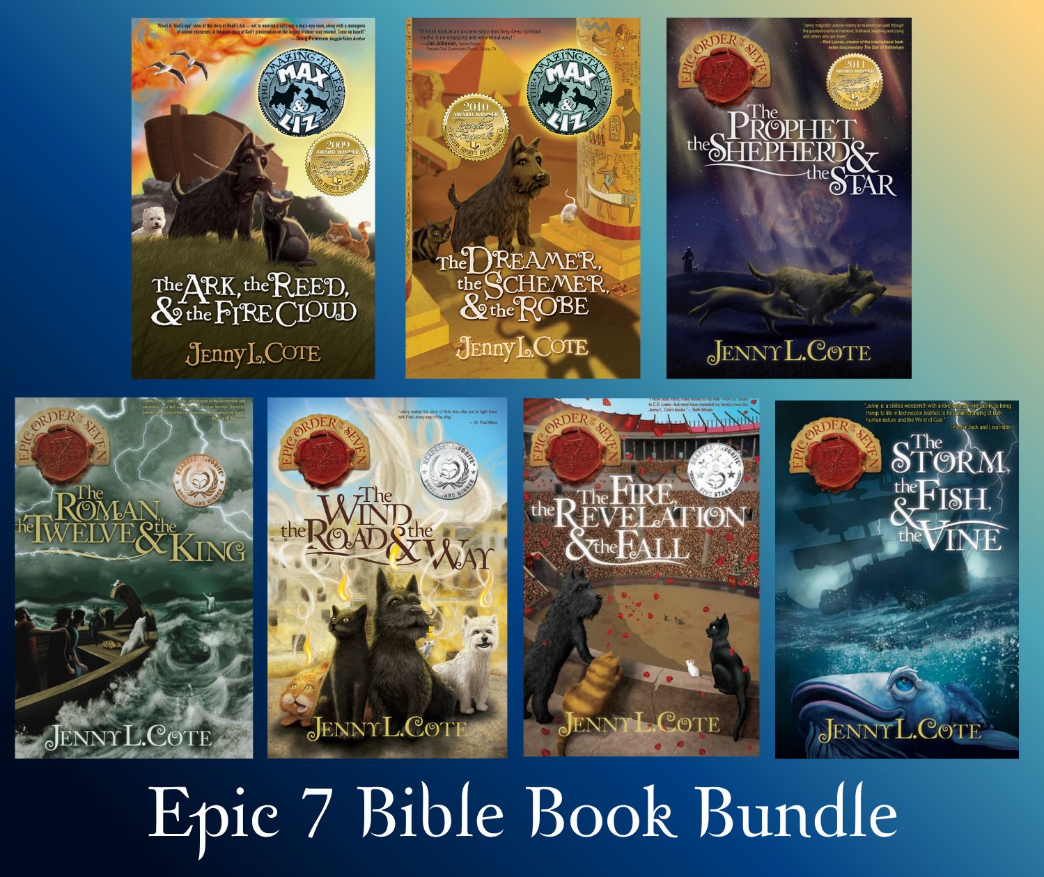 Seven Book Bible Bundle: Ark, Dreamer, Prophet, Roman, Wind, Fire, PERSONALIZED