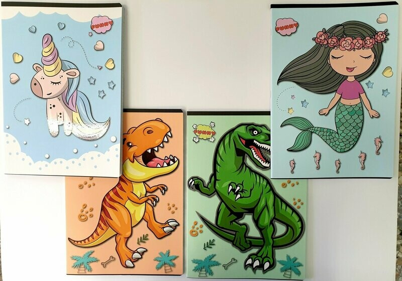 Confezione n.10 Quaderni f.to A4 Funny - 80g - 40 fogli - rigatura 4M - Q4 mm s/margine