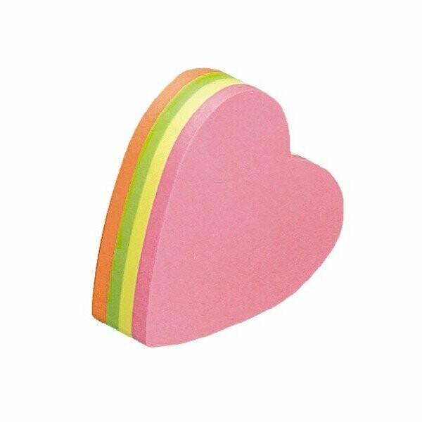 Cubo sagomato di foglietti adesivi riposizionabili - cuore