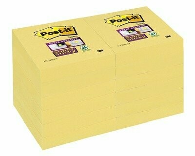 POST-IT 622-12SSCY SUPER STICKY NOTES GIALLO CANARY 51 x 51mm 90ff - 12pz