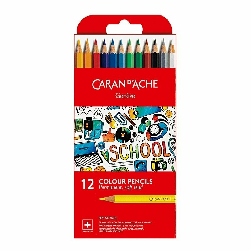 CARAN D'ACHE CONFEZIONE  12 MATITE SCHOOL LINE ACQUERELLABILI