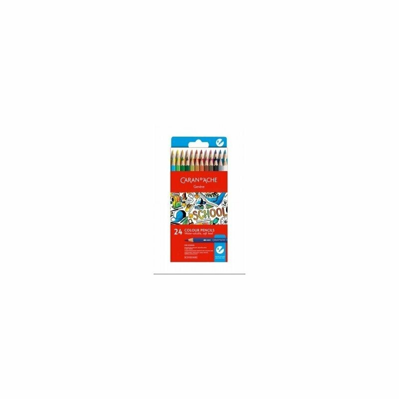 CARAN D'ACHE CONFEZIONE  24 MATITE SCHOOL LINE ACQUERELLABILI