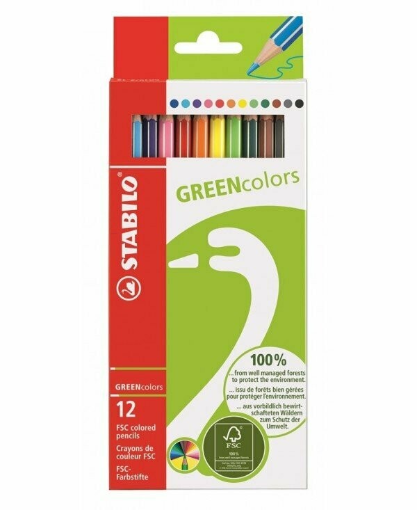 STABILO CONFEZIONE  12 MATITE GREEN COLORS