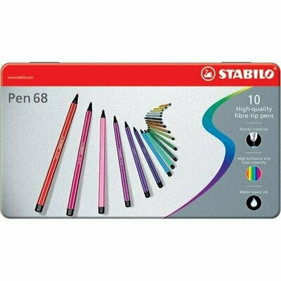Stabilo Pen 68 - Scatola in Metallo 10 Colori