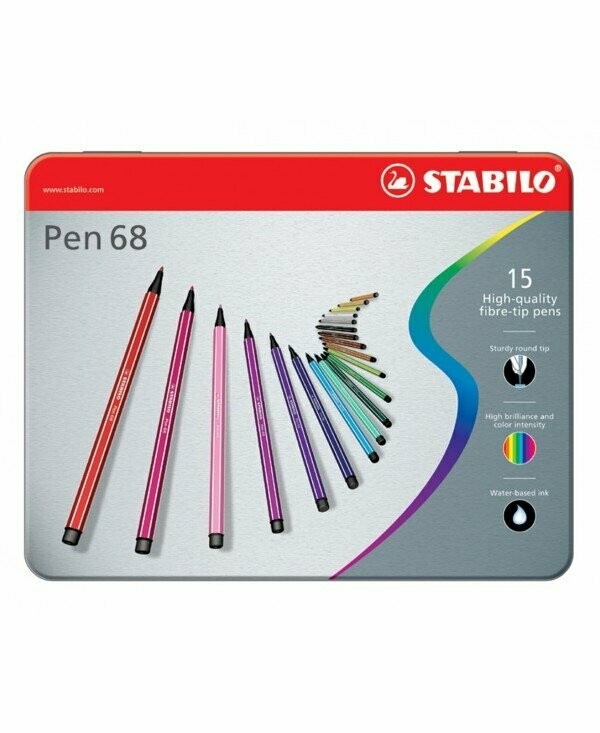 STABILO CONFEZIONE IN METALLO  15 PENNARELLI PEN 68