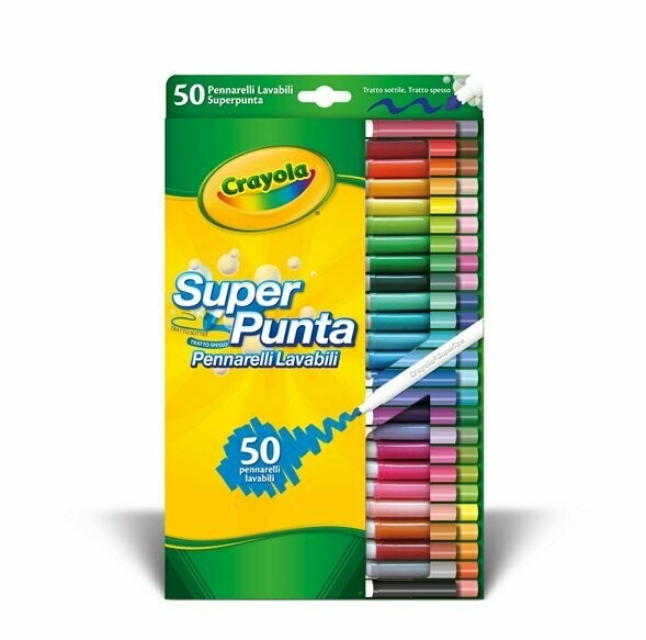 CRAYOLA CONFEZIONE  50 PENNARELLI LAVABILI SUPERPUNTA