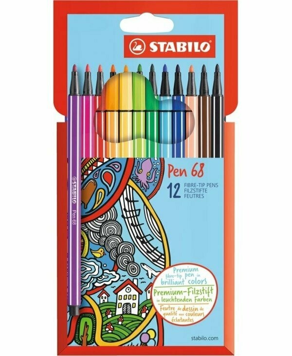 STABILO CONFEZIONE  12 PENNARELLI PEN 68