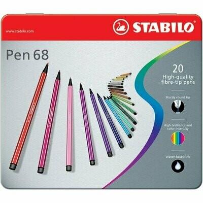 Stabilo Pen 68 - Scatola in Metallo 20 Colori