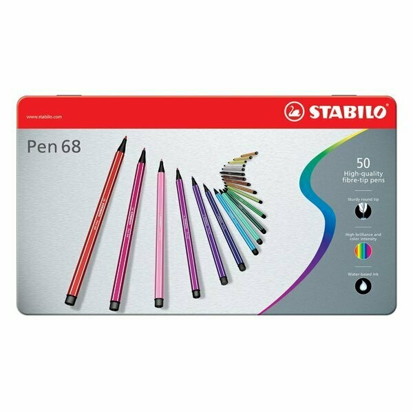 STABILO CONFEZIONE IN METALLO  50 PENNARELLI PEN 68