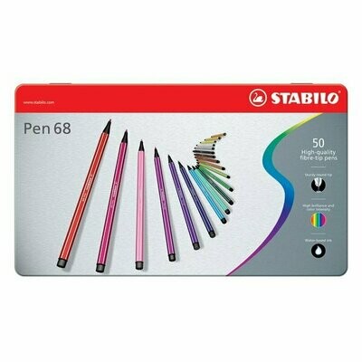 STABILO CONFEZIONE IN METALLO  50 PENNARELLI PEN 68