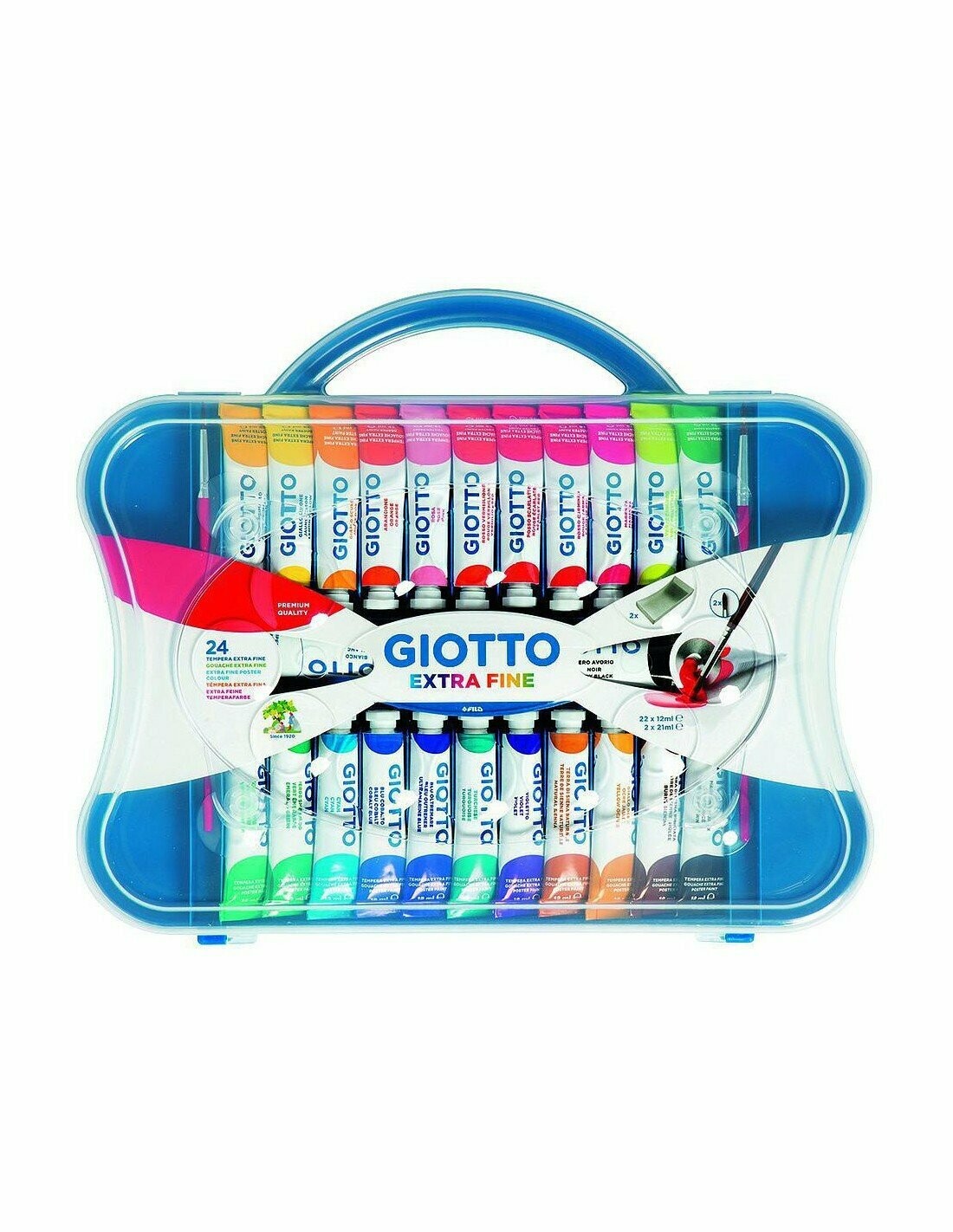Giotto Tempera Extrafine - Valigetta 24 Tubetti - 12 Ml
