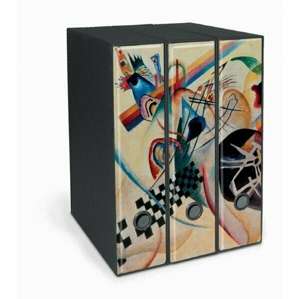 Set tre registratori Image - Formato Protocollo - Dorso 8 cm - Wassily Kandinsky - Su bianco