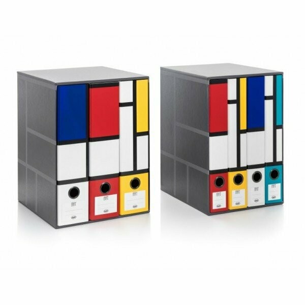 Gruppi di 3 registratori Art - Formato Protocollo - Dorso 8 cm
