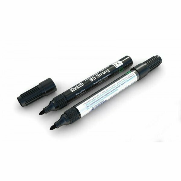 Marcatore permanente fusto metallo B5 Strong - punta tonda - tratto 2,5 mm - nero