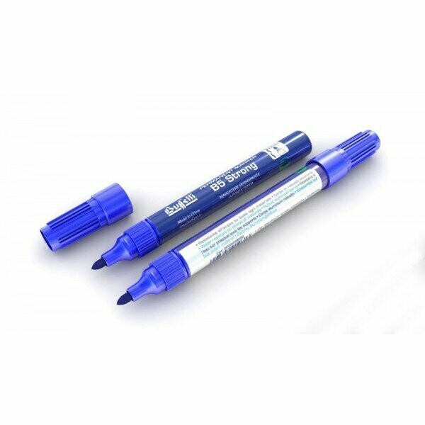 Marcatore permanente fusto metallo B5 Strong - punta tonda - tratto 2,5 mm - blu