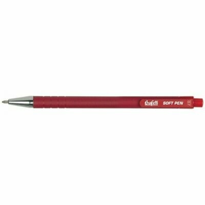 Penna a sfera soft ball a scatto - rosso - Tratto medio