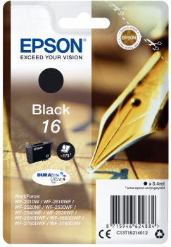 Epson| Cartuccia a getto d'inchiostro n.16 - Penna e Cruciverba - Nero Epson| Cartuccia a getto d'inchiostro n.16 - Penna e Cruciverba - Nero