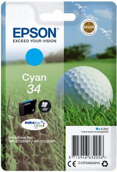 Epson| Cartuccia a getto d'inchiostro n.34 - Pallina da Golf- Ciano