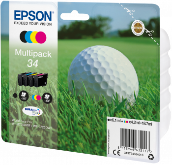 Epson| Multipack a getto d'inchiostro n.34 - Pallina da Golf - 4 Colori