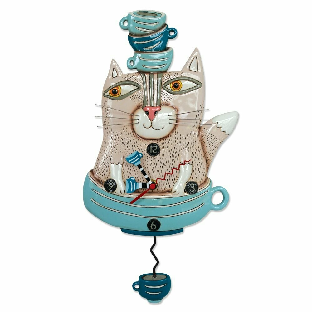 Orologio con pendolo - Gattino con Tazze - Allen Design©