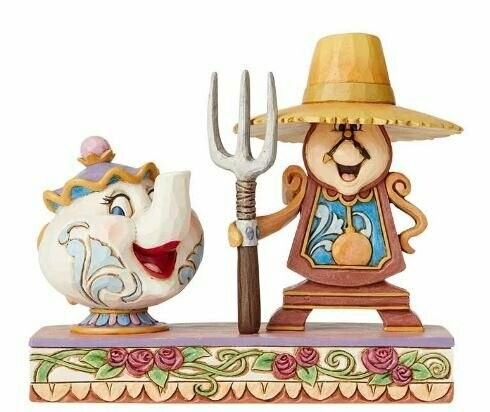 Statuina Cogsworth e Mrs Bric 12,7 cm | Disney Traditions