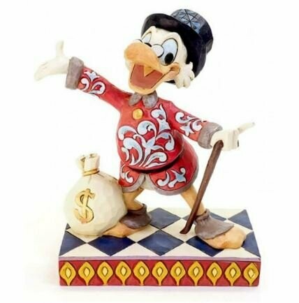 Statuina Zio Paperone con sacca di Dollari 16 cm  |  Disney© Traditions