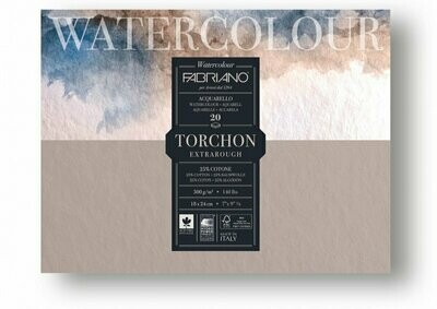 Fabriano Blocco collato Watercolour Studio Torchon - formato 23 x 30,5 cm 270 g/mq - 20 fogli
