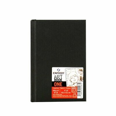 Canson | Libro rilegato One Art Book - formato 10,2 x 15,2 cm - 100g/mq - 80 fogli