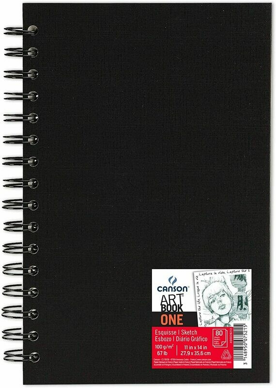Canson | Libro rilegato a spirale One Art Book  -  formato  27,9 x 35,6 cm - 100g/mq - 80 fogli