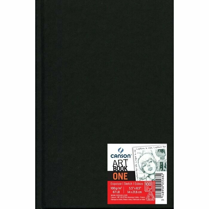 Canson | Libro rilegato One Art Book  -  formato A5 14 x 21,6 cm - 100g/mq - 100 fogli