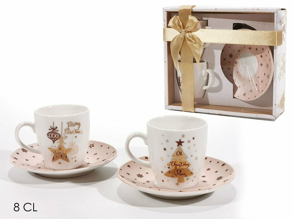Confezione n.2 Tazzine da Caffè/ Piattino Oro