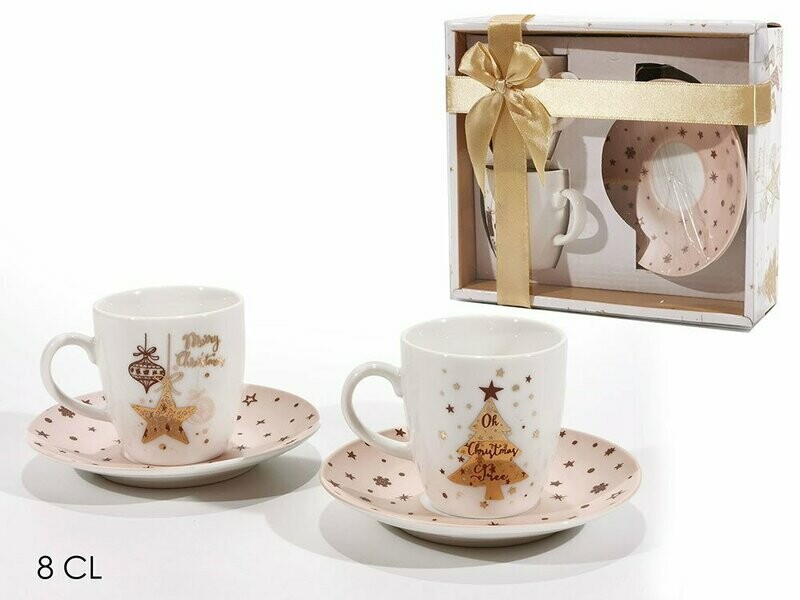 Confezione n.2 Tazzine da Caffè/ Piattino Oro