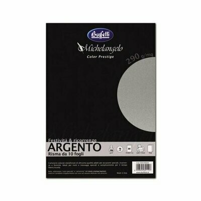 Michelangelo Color Prestige - cartoncini metallizzati - A4 120 g - argento