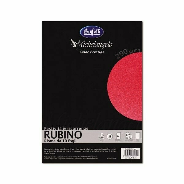 Michelangelo Color Prestige - cartoncini metallizzati - A4 250 g - rubino