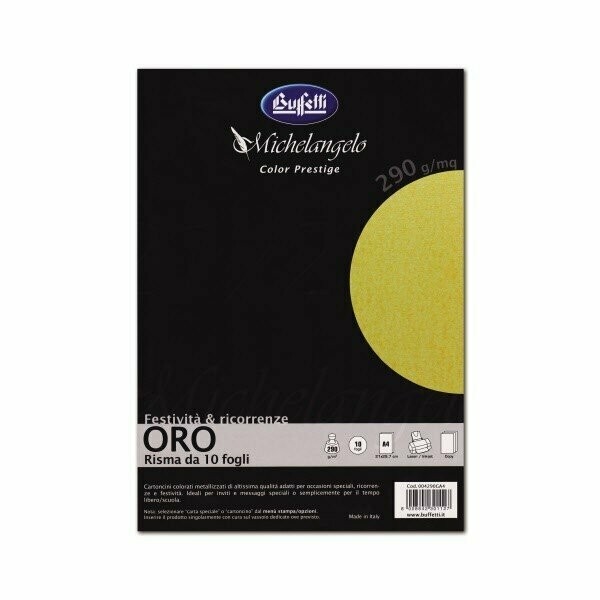 Michelangelo Color Prestige - cartoncini metallizzati - A4 250 g - Oro