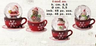 Flora® |Waterball Tazza con Neve - H 6,5 cm - 4 Soggetti