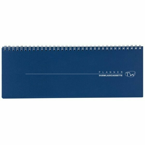 Planner settimanale 12 mesi orizzontale - 2025 - 29,2x10,3 cm - polipropilene - blu