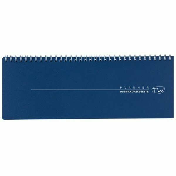 Planner settimanale 12 mesi orizzontale - 2024 - 29,2x10,3 cm - polipropilene - blu