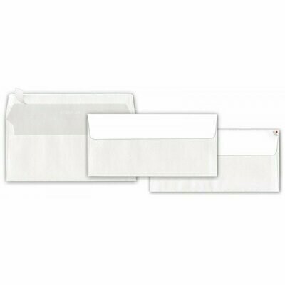 Buste commerciali adesive senza finestra - Chiusura taglio quadro - 11x23 cm 80 g - conf. 50 pz.