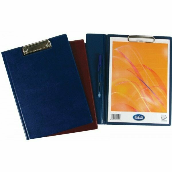 Portablocco con molla - PVC goffrato - 29,7x21 cm - blu