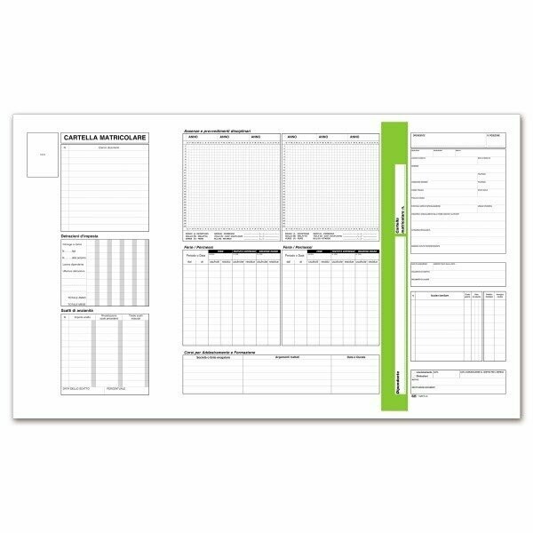 Cartellina matricolare dipendenti con tasca prestampata - cartoncino avorio - 32,5x25,5 cm